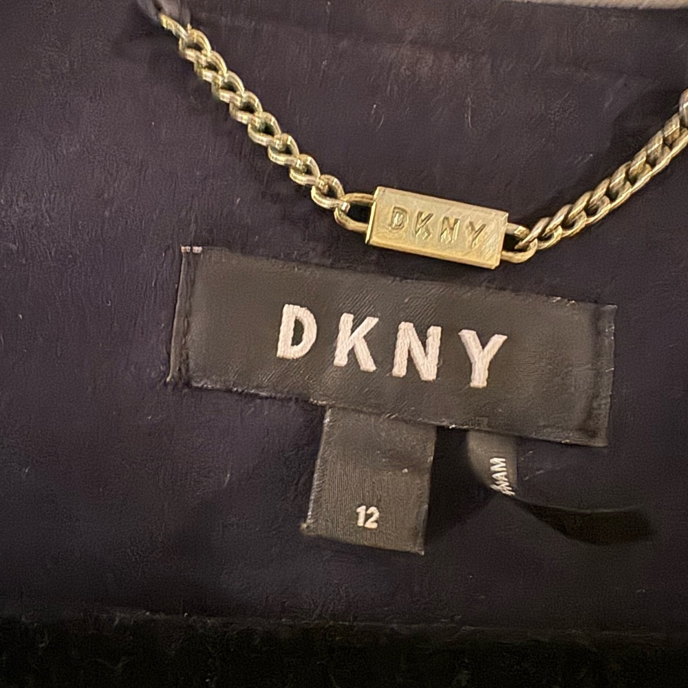 DKNY structure Navy Blue Faux Suede Blazer - Picture 4 of 5
